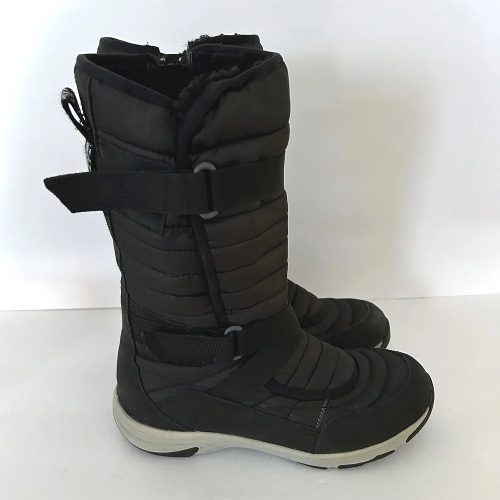 Merrell Approach Sport Tall Snow Boots Women 8 WP Black Insulated Zip Fleece